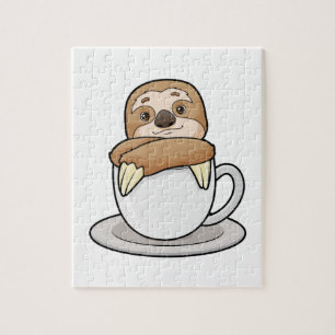 Puzzle Sloth with Cup