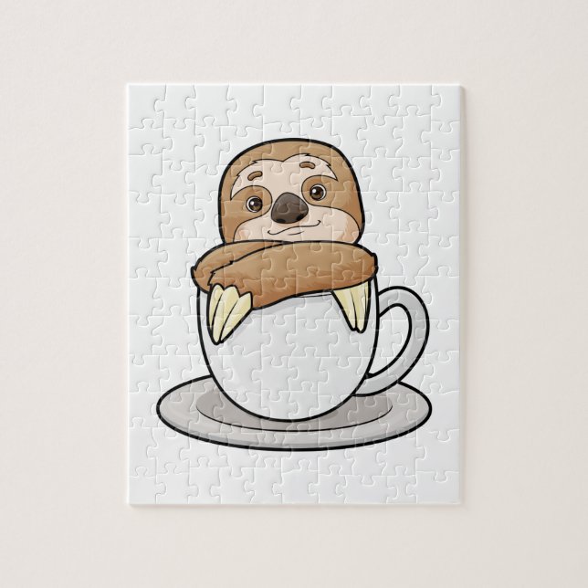 Puzzle Sloth with Cup (Vertical)