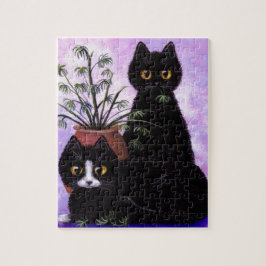 Puzzle Smoking negro Creationarts de los gatos divertidos
