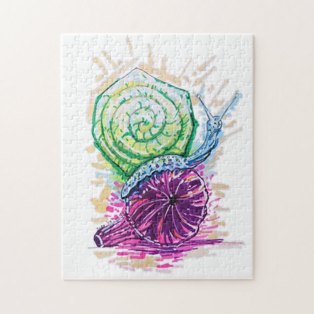 Puzzle Snail in the Fig (Vertical)