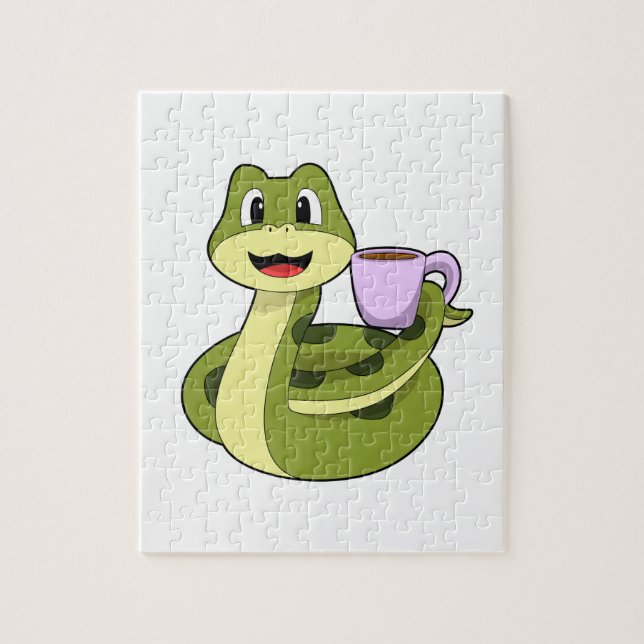 Puzzle Snake con copa de café (Vertical)