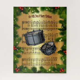 Puzzle Snare Drums ~ “We Wish You A Merry Christmas” ~