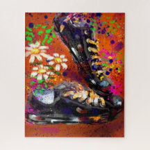 Sneakers and Daisies Impresionista Naranja Blanco