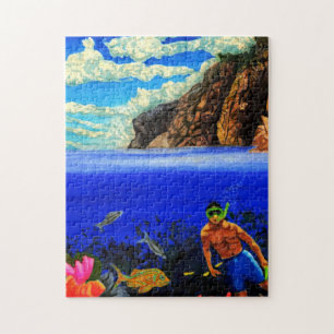 Puzzle Snorkel en el rock negro