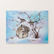 Snow Birds And Bunny