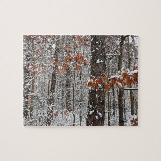 Puzzle Snow Covered Oak Trees Winter Nature Photography (Horizontal)