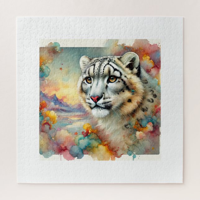 Puzzle Snow Leopard Irbis 200824AREF143 - Watercolor (Vertical)