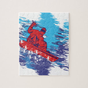 Puzzle Snowboarder multicolor que provoca caídas altas de