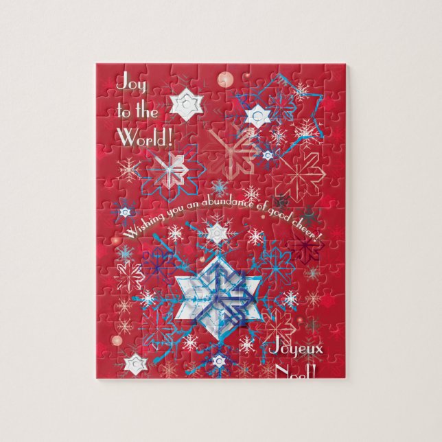 Puzzle Snowflake Greetings I (Vertical)
