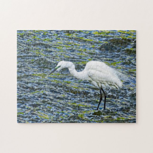 Puzzle Snowley Egret White Wading Bird Heron (Horizontal)