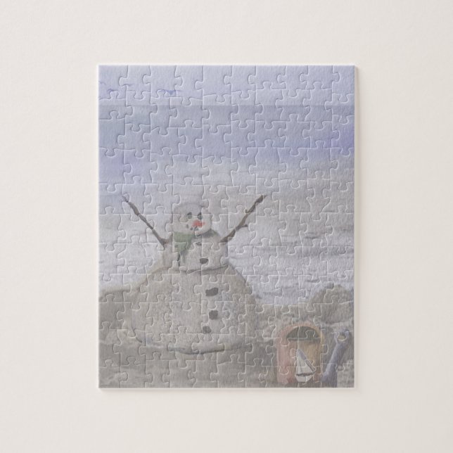 Puzzle Snowman helado en la playa (Vertical)