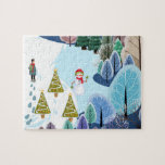 Puzzle Snowman & snow over hills, mountains and trees<br><div class="desc">"Unleash your love for winter landscapes with our Snow over Hills, Mountains and Trees jigsaw puzzle. This challenging puzzle features a breathtaking view of snow-covered hills, majestic mountains, and lush trees. Perfect for puzzle enthusiasts of all ages, this jigsaw puzzle is sure to provide hours of entertainment and relaxation. Made...</div>