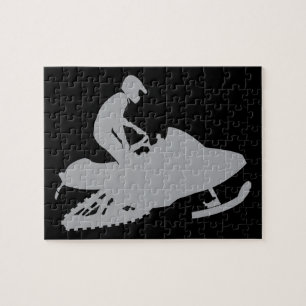 Puzzle Snowmobiler gris plateado