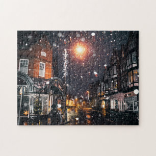 Puzzle Snowowly Winter Cityscape JPG Cityscape Residence