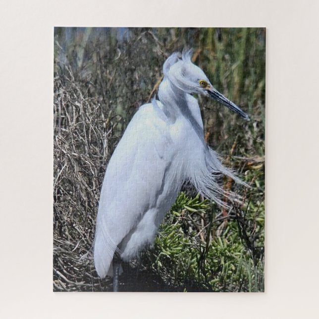 Puzzle Snowy Egret (Vertical)
