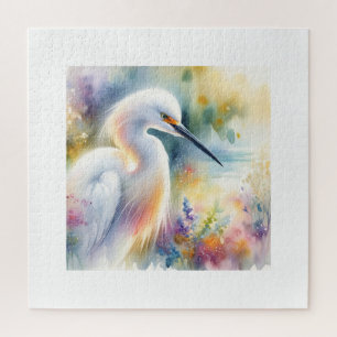 Puzzle Snowy Egret 180724AREF115 - Watercolor
