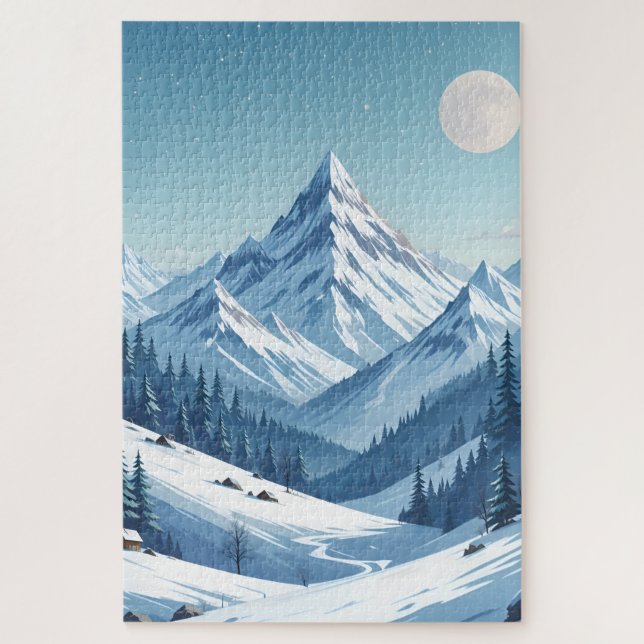 Puzzle Snowy Mountains Winter (Vertical)