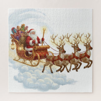 Puzzle Snowy Night Illustration 