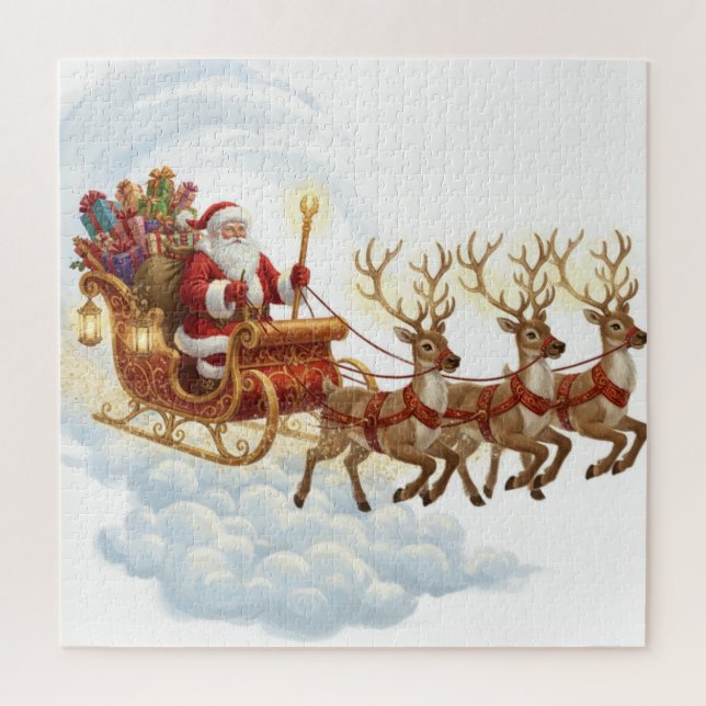 Puzzle Snowy Night Illustration  (Vertical)