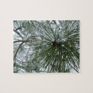 Puzzle Snowy Pine Needles Winter Nature Photography