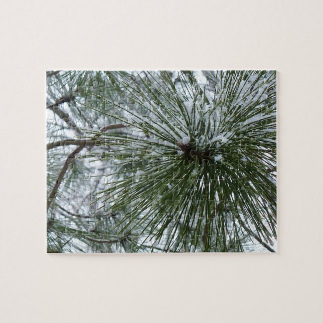 Puzzle Snowy Pine Needles Winter Nature Photography (Horizontal)