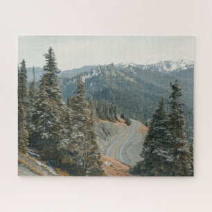 Puzzle Snowy Woods a lo largo de la autopista