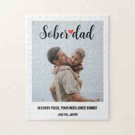 Puzzle Sober Support Dad Dad Gift Personalizado foto guió