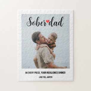Puzzle Sober Support Dad Dad Gift Personalizado foto guió
