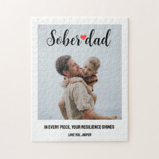 Puzzle Sober Support Dad Dad Gift Personalizado foto guió