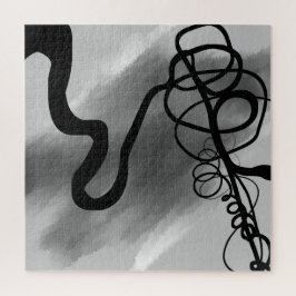 Puzzle Sobre la cuadrícula: Resumen negro y gris