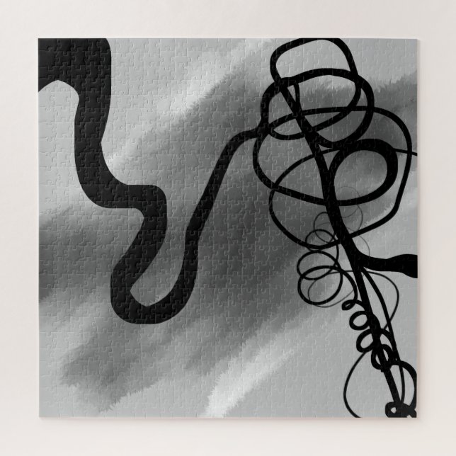 Puzzle Sobre la cuadrícula: Resumen negro y gris (Vertical)