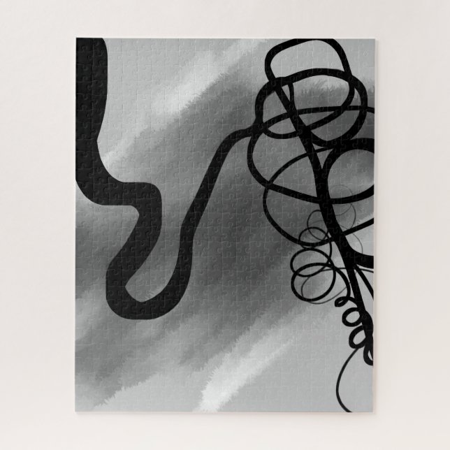 Puzzle Sobre la cuadrícula: Resumen negro y gris (Vertical)