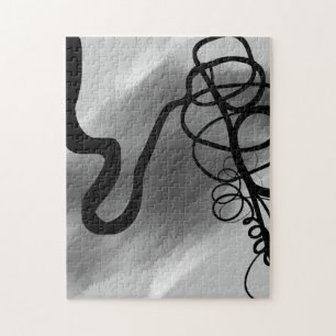 Puzzle Sobre la cuadrícula: Resumen negro y gris