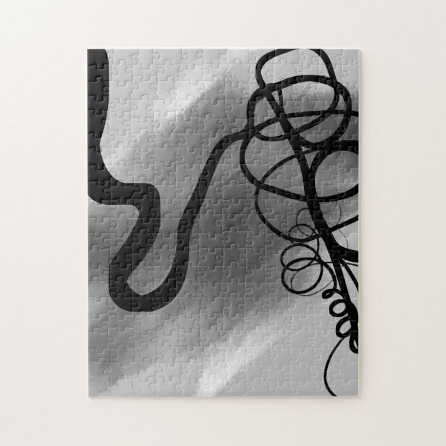 Puzzle Sobre la cuadrícula: Resumen negro y gris (Vertical)