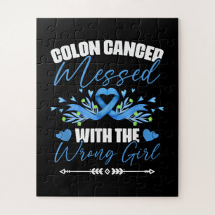 Puzzle Sobreviviente de cáncer de colon con cinta azul fe