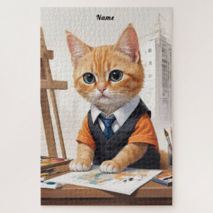 Puzzle Sofisticado Arquitecto Cat Ginger Kitten Art