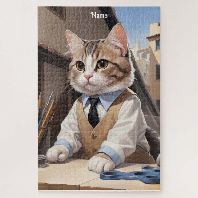 Puzzle Sofisticado Cat Architect Cat Lover (Vertical)