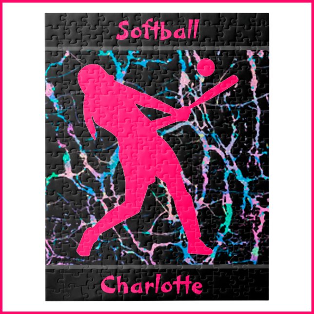Puzzle Softbol Rosa / Negro / Plata (Subido por el creador)