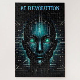 Puzzle Software de tecnología de IA robótica verde modern