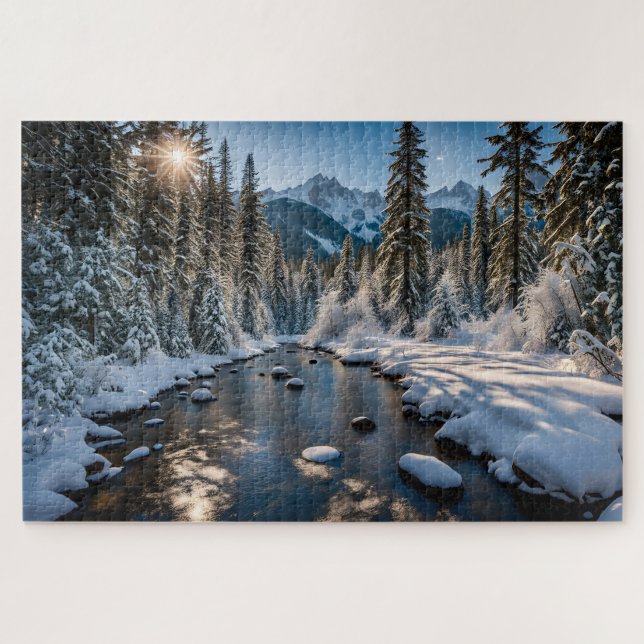 Puzzle Sol invernal en la naturaleza (Horizontal)