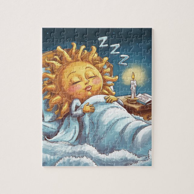 Puzzle sol radiante caprichoso en la cama (Vertical)