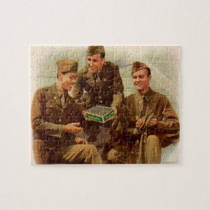 Puzzle soldados del anuncio de los años 40 WWII con el