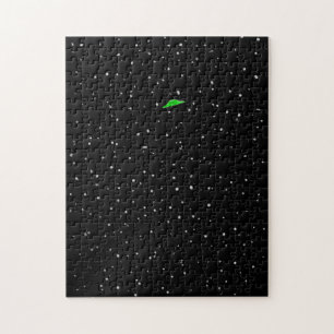 Puzzle Sólido negro con estrellas de Saucer volador de OV