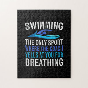 Puzzle Sólo Deporte De Natación Donde Entrenador Regalo