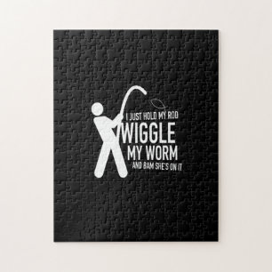 Puzzle sólo sostengo mi vara meneando mi gusano y ella e