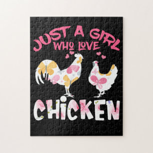 Puzzle Sólo un Chica que ama a las gallinas, a las gallin
