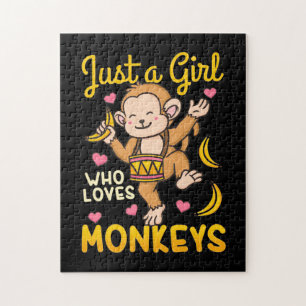 Puzzle Solo un Chica que ama a los monos