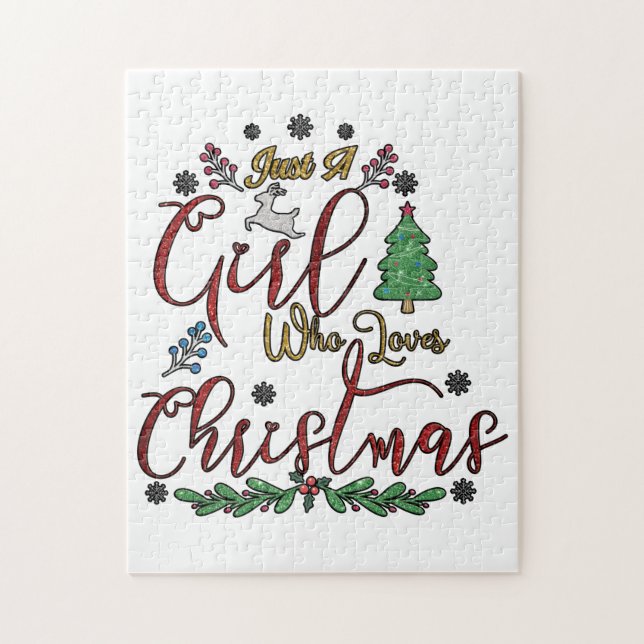 Puzzle Sólo un Chica que ama a los Navidades (Vertical)