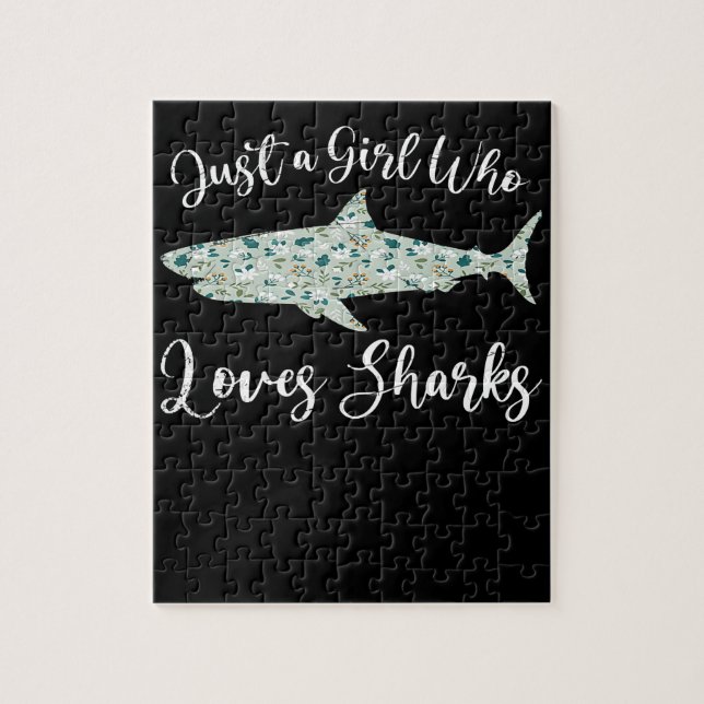 Puzzle Solo un Chica que ama a los tiburones - obsequia a (Vertical)