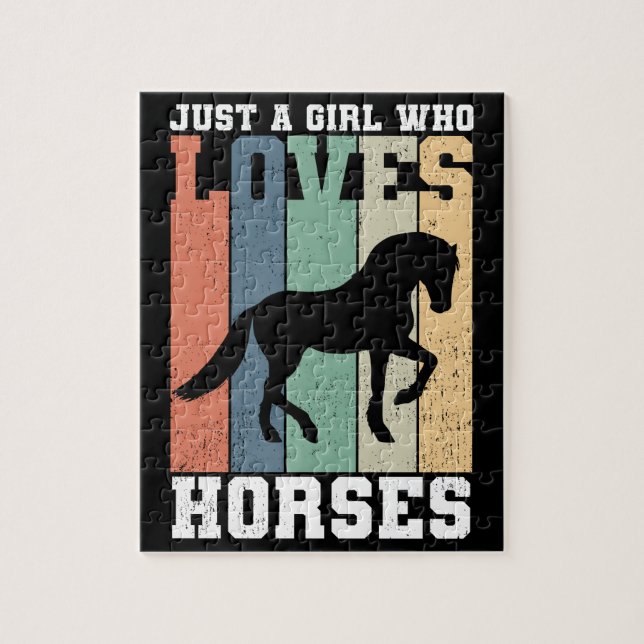 Puzzle Sólo un chica que ama los caballos | Caballo retro (Vertical)